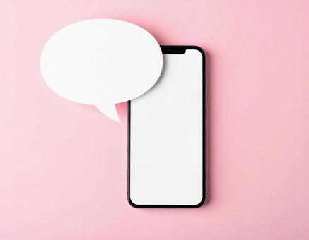 スマートフォンに吹き出し スマートフォンに吹き出しの写真