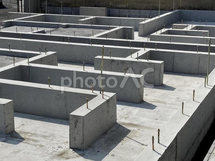 迷路のような布基礎 迷路のような布基礎 住宅,コンクリート,基礎の写真素材