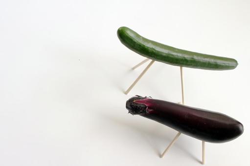 精霊のきゅうりとなす 精霊のきゅうりとなす きゅうり,なす,野菜の写真素材