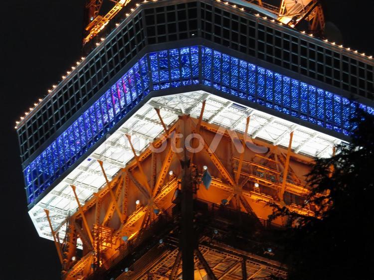 夜の東京タワー　アップ 東京タワー,イルミネーション,電飾の写真素材