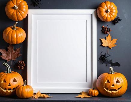 ハロウィンの飾りのフレーム ハロウィンの飾りのフレームの写真