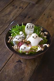 Halloween radish grated art pot, JPG Halloween radish grated art pot, JPG