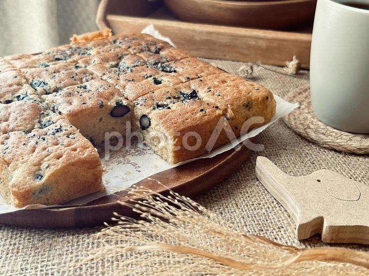 黒豆黒胡麻パウンドケーキ パウンドケーキ,ケーキ,手作りの写真素材