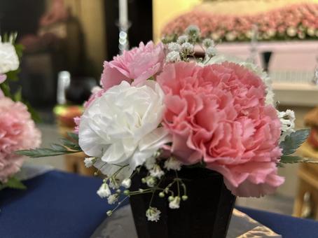 葬儀風景 花,ピンク,葬儀の写真素材