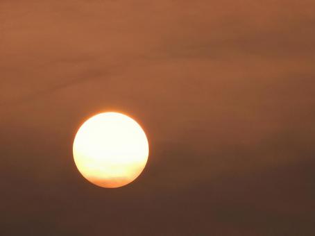 甲山森林公園 朝焼けの中昇る太陽 甲山森林公園 朝焼けの中昇る太陽の写真