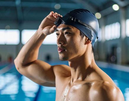 アスリート・競泳選手(男性)の肖像 アスリート・競泳選手(男性)の肖像の写真