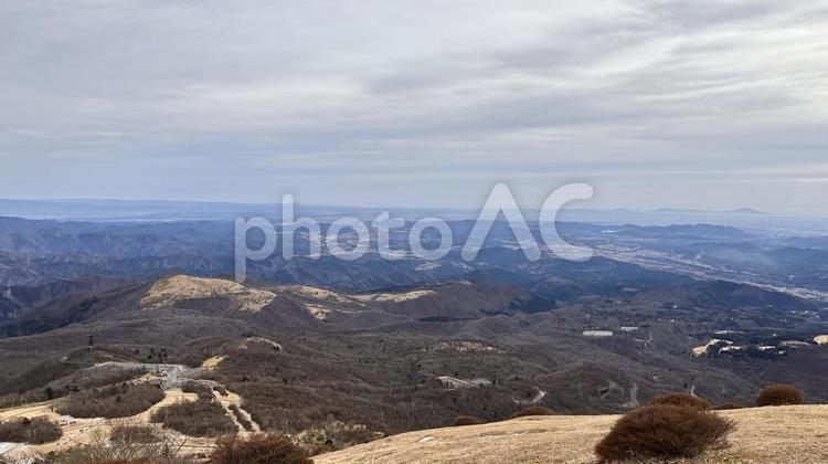 山の頂上からの景色 田舎,自然,冬景色の写真素材