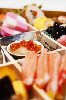 おせちのお重詰めのクローズアップ7 正月,記念日,調理後の写真素材