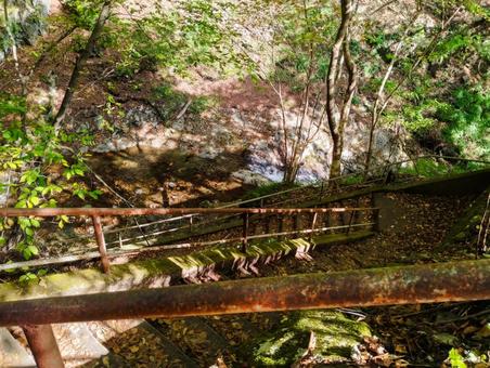 太閤下ろしの滝へ 秋,紅葉,太閤下ろしの滝の写真素材