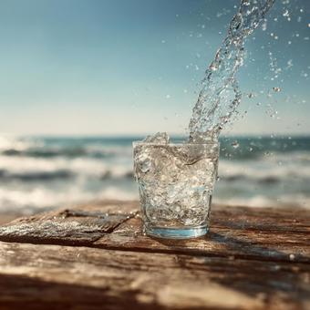 水しぶきが飛び散る爽快な瞬間の写真