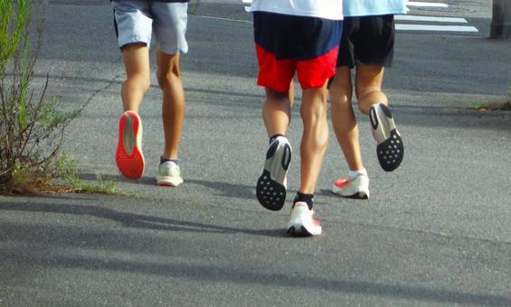 Photo, runner, morning, sidewalk, 