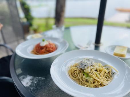 Photo, lake, terrace cafe, terrace, 
