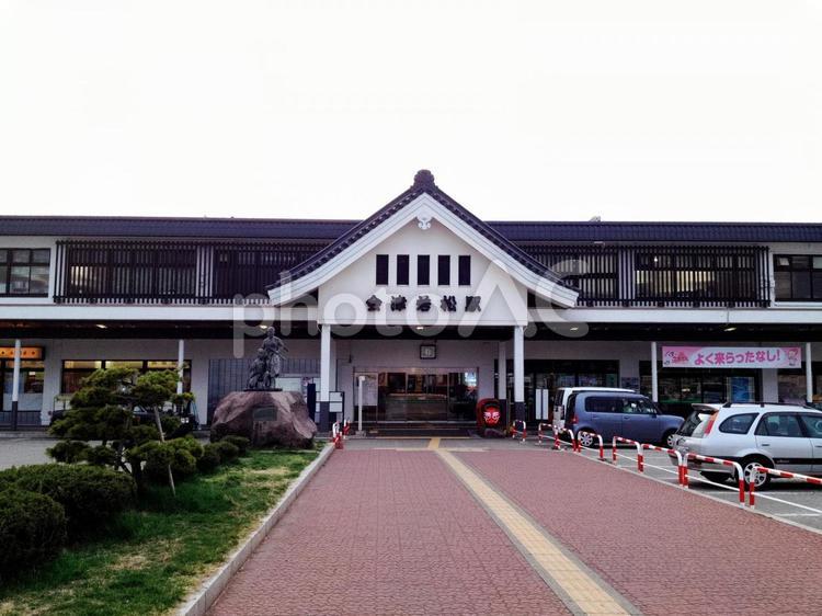会津若松駅前の風景 駅,旅,車の写真素材