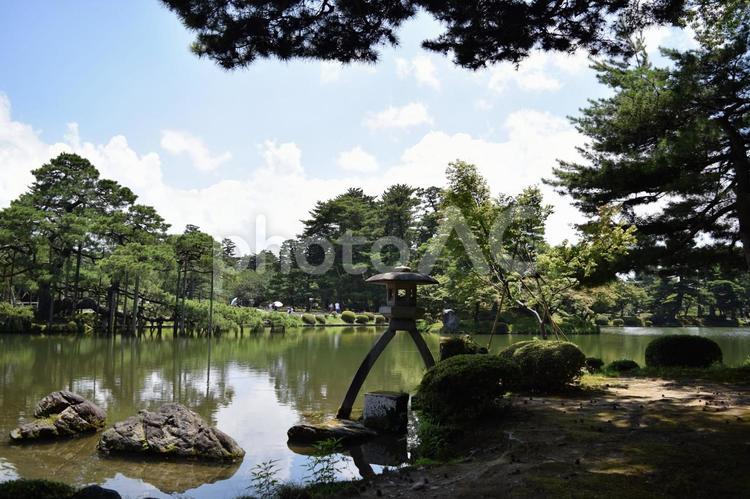 【石川】兼六園の風景 兼六園,庭園,緑の写真素材