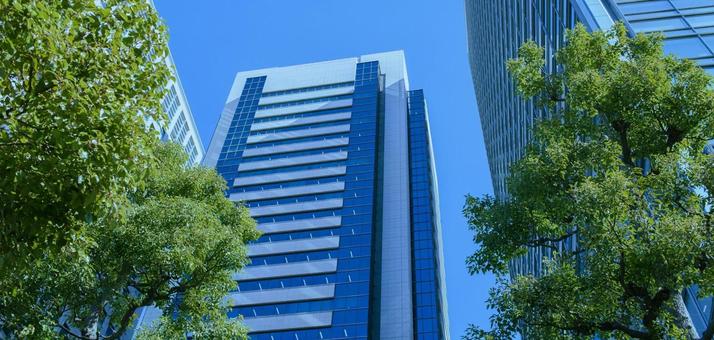 オフィスビル　バナー素材 ビル,ビジネス,仕事の写真素材