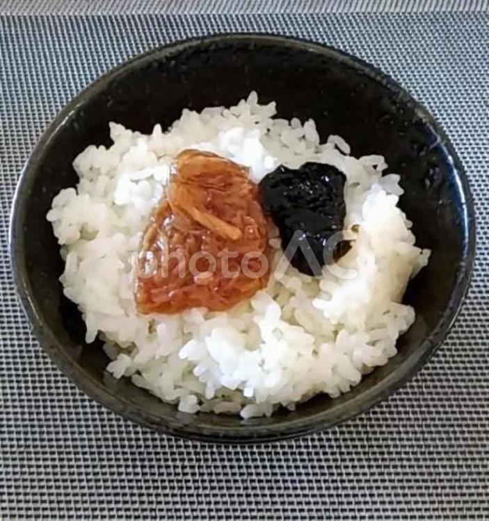 なめ茸とのり佃煮のご飯 朝ごはん,ご飯,なめ茸の写真素材