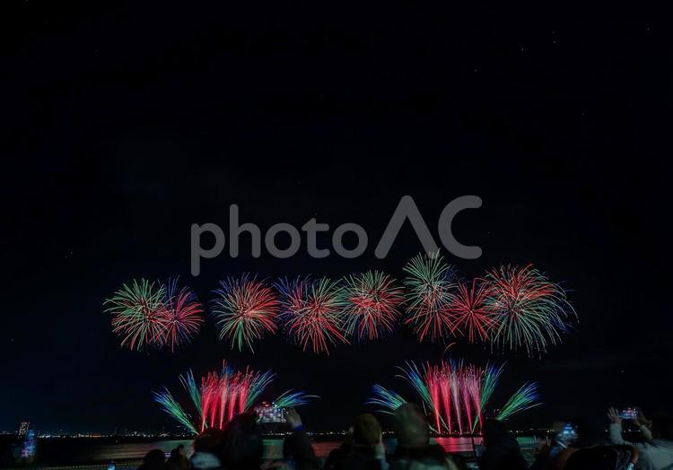 習志野花火大会2024年（1日目） 習志野花火大会,花火,fireworksの写真素材