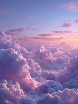 夢見るようなピンクと紫の空と雲 夢見るようなピンクと紫の空と雲の写真