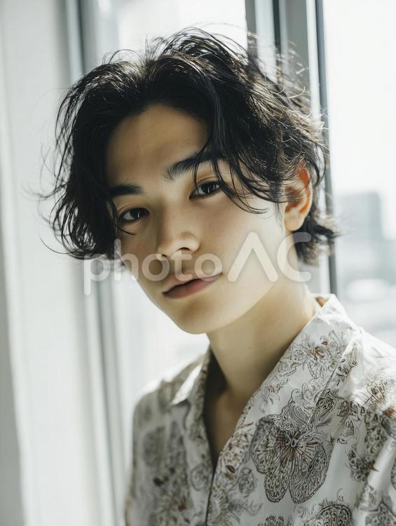 美容室メンズモデル、男性ヘアカタログ 美容室,メンズ,モデルの写真素材