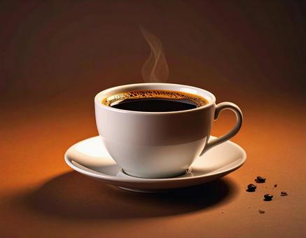 白いカップに入った熱いコーヒー 白いカップに入った熱いコーヒーの写真