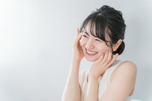 美容・エステ・スキンケアイメージの女性 スキンケア,しっとり,弾力の写真素材