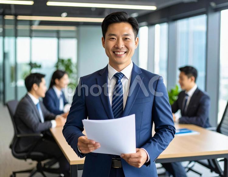 企業・採用・ビジネス記事用素材 ビジネスマン,男性,スーツの写真素材