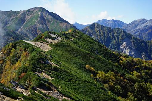 紅葉の北アルプス表銀座縦走路３ 紅葉,北アルプス,表銀座の写真素材