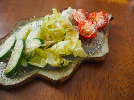 野菜サラダ 野菜サラダ,レタス,きゅうりの写真素材