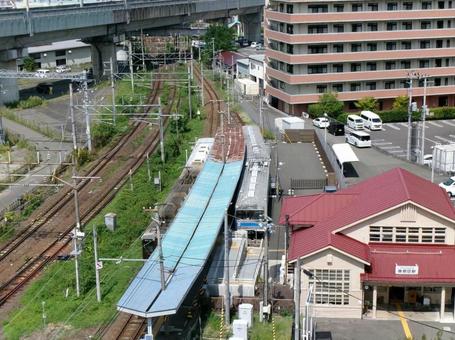 駅と電車 レトロ,電車,駅の写真素材