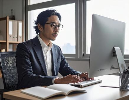 ビジネスシーン・紙からデジタルへの移行の写真