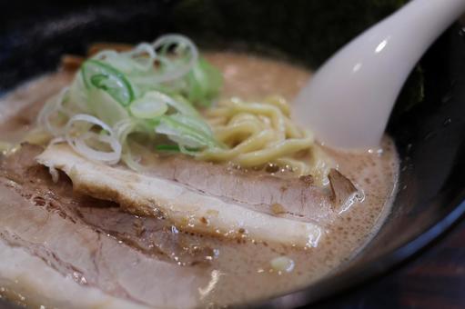 Pork bone soy sauce ramen topped with char siu, JPG Pork bone soy sauce ramen topped with char siu, JPG