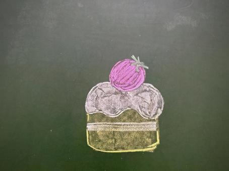 黒板に描いたケーキ 02 ケーキ,洋菓子,食べ物の写真素材
