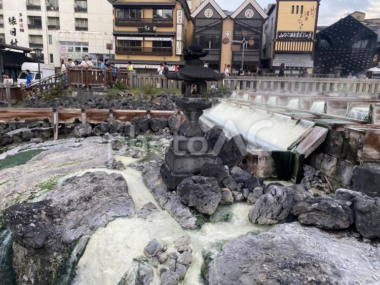 上から見た湯畑 草津,群馬,名湯の写真素材