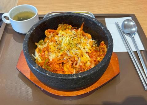 チーズ石焼ビビンバセット 居酒屋,居酒屋メニュー,韓国の写真素材