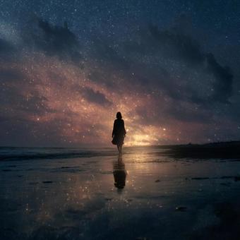 星空と美女 星空と美女の写真