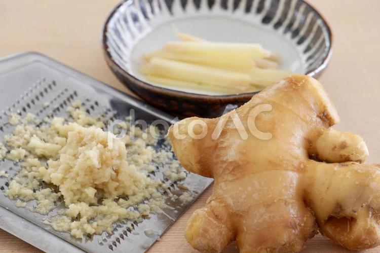 すりおろしショウガ 生姜,ショウガ,gingerの写真素材