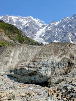 シュハラ氷河 シュハラ氷河,氷河,雪山の写真素材