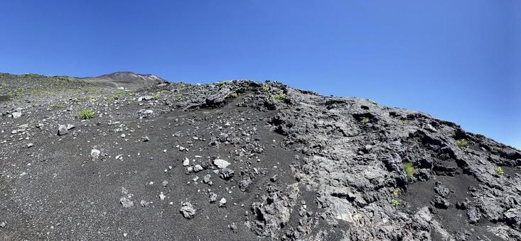 富士山の山肌と晴天 富士山の山肌と晴天 富士山,雲海,高山植物の写真素材