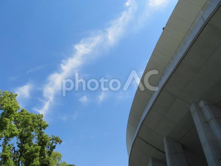 スタジアムのある風景（長居） スタジアム,長居,空の写真素材