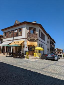 バンスコの町並み 町並み,青空,バンスコの写真素材