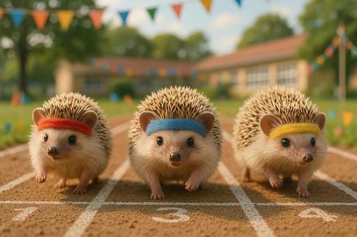 ハリネズミの運動会 ハリネズミの運動会の写真