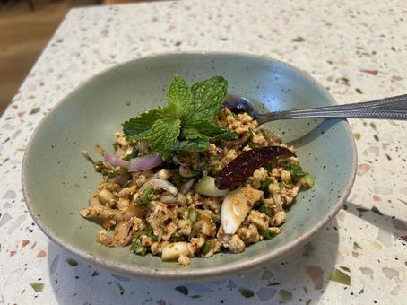 Northeastern Thai dish Laabkai from Bangkok, Thailand, JPG