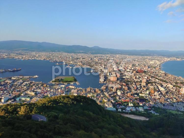 函館山からの景色 函館山,景色,夕暮れの写真素材