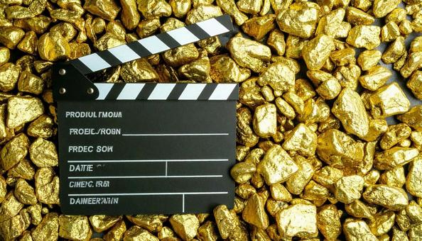 映画収入 カチンコとミニチュアの金塊 映画収入 カチンコとミニチュアの金塊の写真
