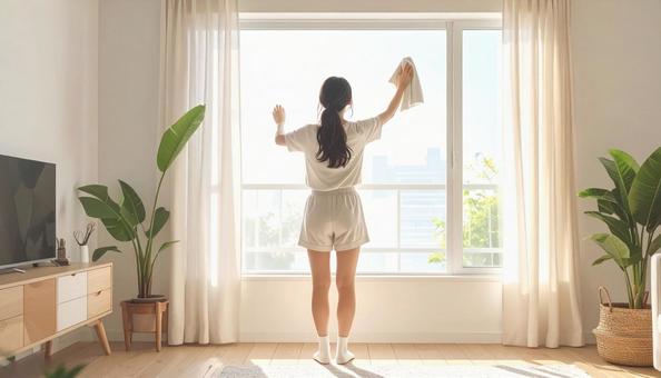 掃除をする人の写真