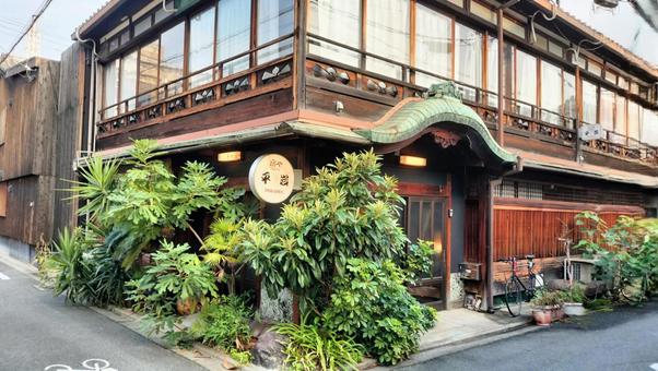 京都 町家 京都 町家 京都,町家,斜視図の写真素材
