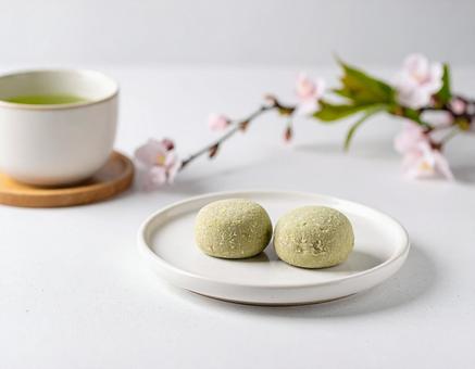 抹茶の和菓子　の写真