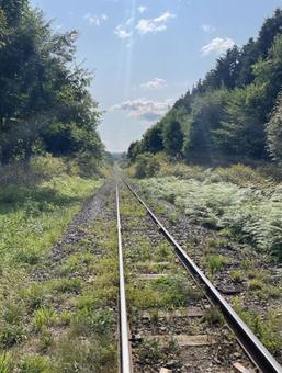 線路 線路,田舎の風景,田舎の線路の写真素材