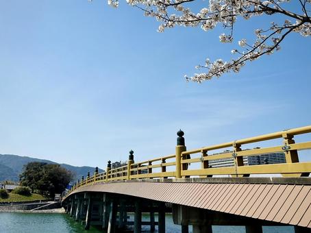 瀬田の唐橋 川,唐橋,石山の写真素材