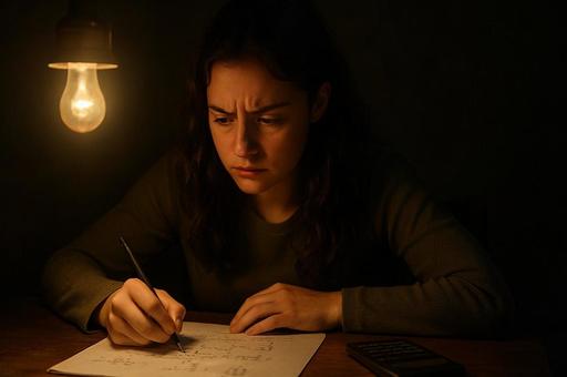 勉強に没頭する少女の写真 勉強に没頭する少女の写真の写真